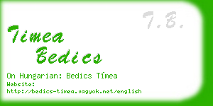 timea bedics business card
